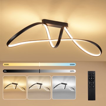 Brilagi - Plafoniera LED dimmerabile a montaggio superficiale TWISTER LED/60W/230V 3000-6000K nero + telecomando