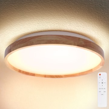 Brilagi - Plafoniera LED dimmerabile ALSON LED/48W/230V 3000-6500K rovere Ø 39,5 cm + telecomando