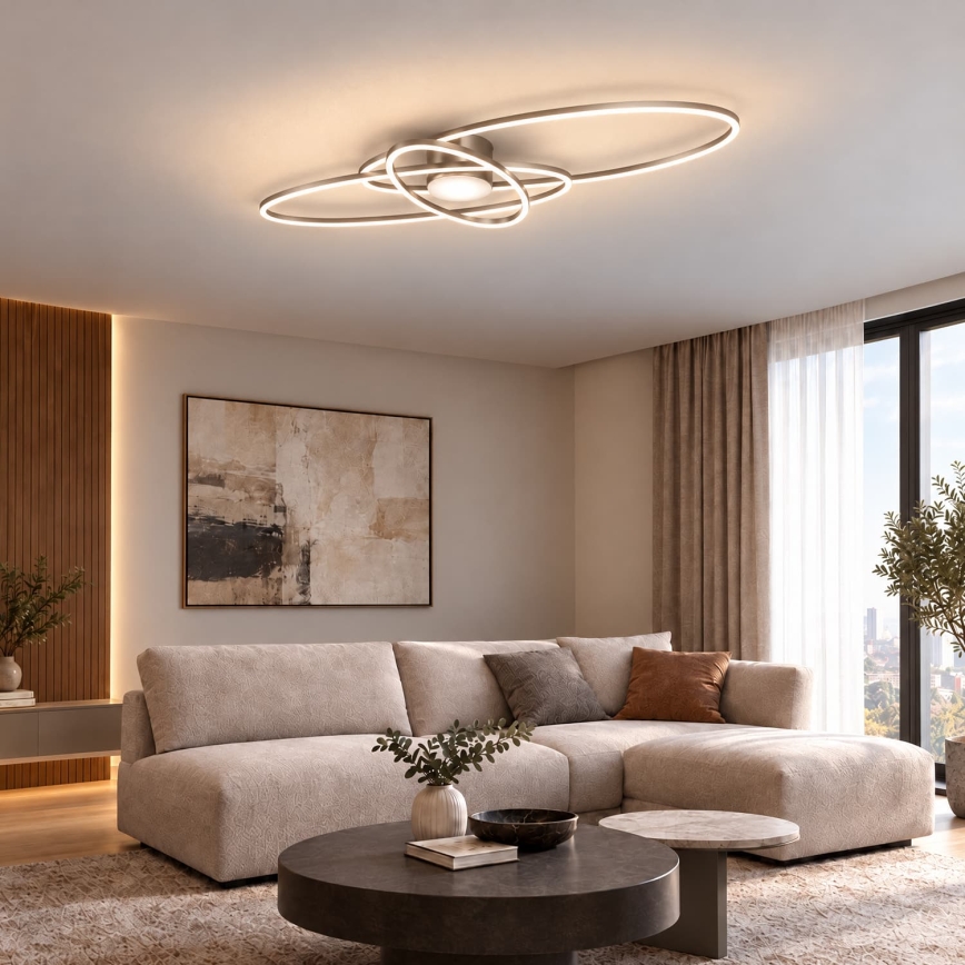 BRILAGI - Plafoniera dimmerabile a LED APOLLO LED/58W/230V 3000-6500K 43,2x101,2 cm cromo opaco + telecomando