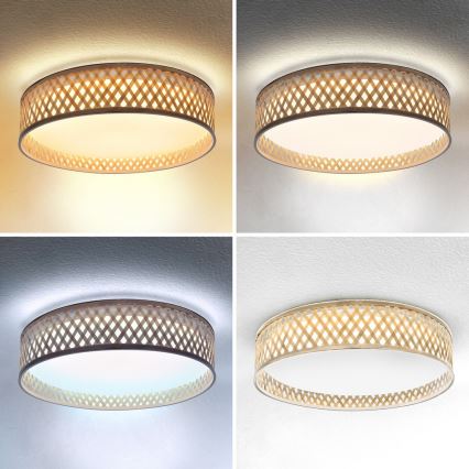 Brilagi - Lampada da soffitto dimmerabile a LED CAMILA LED/48W/230V 3000-6500K bambù Ø 40 cm + telecomando