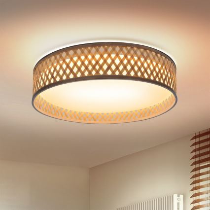 Brilagi - Lampada da soffitto dimmerabile a LED CAMILA LED/48W/230V 3000-6500K bambù Ø 40 cm + telecomando