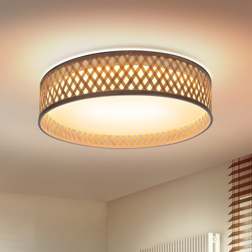 Brilagi - Lampada da soffitto dimmerabile a LED CAMILA LED/48W/230V 3000-6500K bambù Ø 40 cm + telecomando
