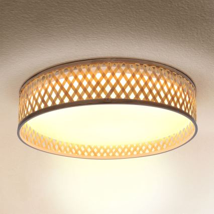 Brilagi - Lampada da soffitto dimmerabile a LED CAMILA LED/48W/230V 3000-6500K bambù Ø 40 cm + telecomando