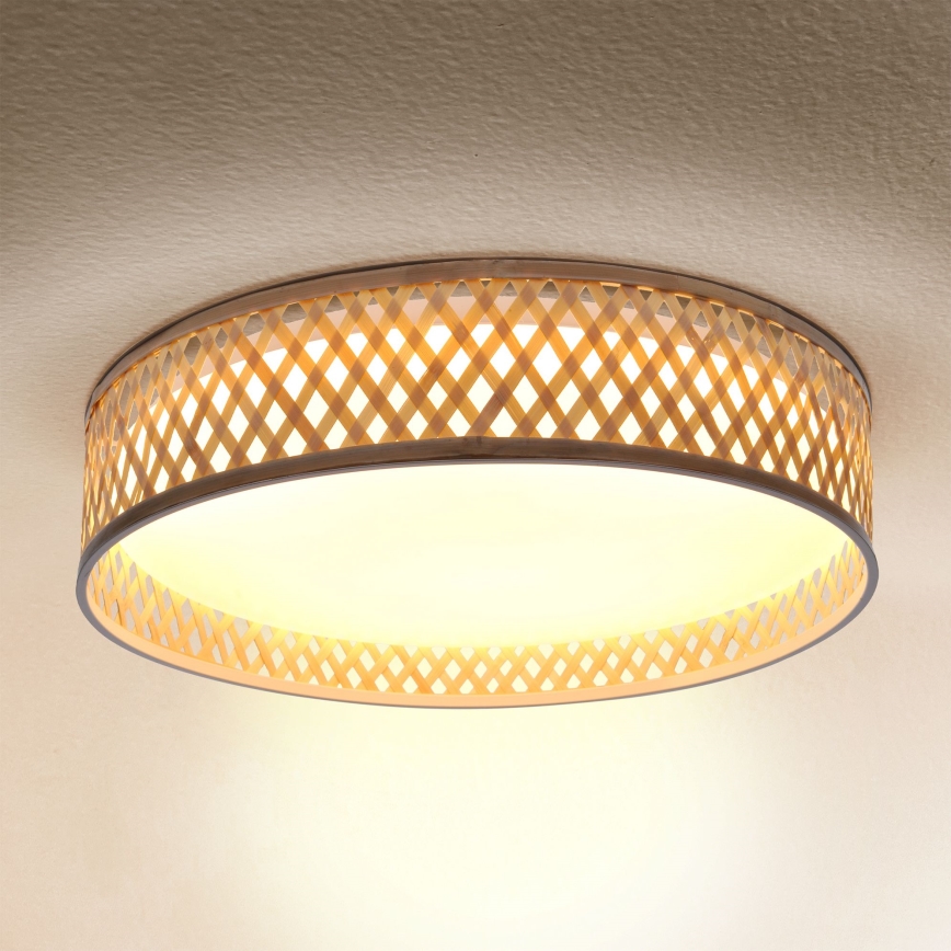 Brilagi - Lampada da soffitto dimmerabile a LED CAMILA LED/48W/230V 3000-6500K bambù Ø 40 cm + telecomando