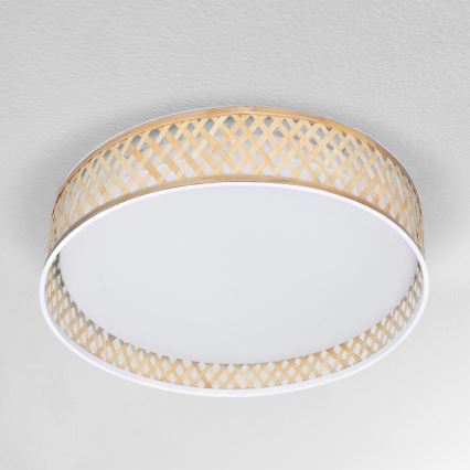 Brilagi - Lampada da soffitto dimmerabile a LED CAMILA LED/48W/230V 3000-6500K bambù Ø 40 cm + telecomando