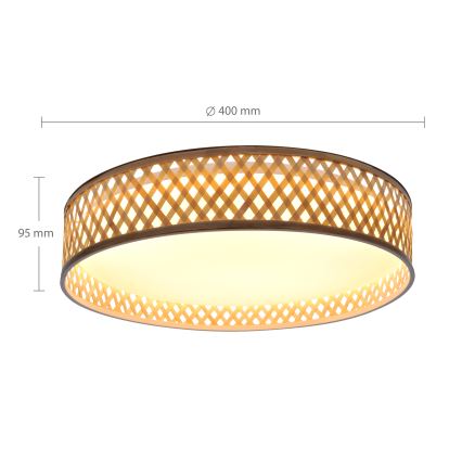 Brilagi - Lampada da soffitto dimmerabile a LED CAMILA LED/48W/230V 3000-6500K bambù Ø 40 cm + telecomando