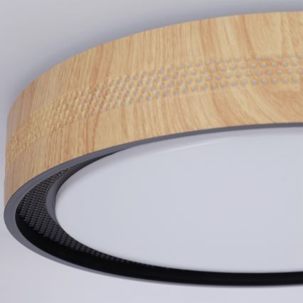 Brilagi - Plafoniera LED dimmerabile COCI LED/48W/230V 3000-6500K Ø 39 cm finitura effetto legno/nera + telecomando incluso