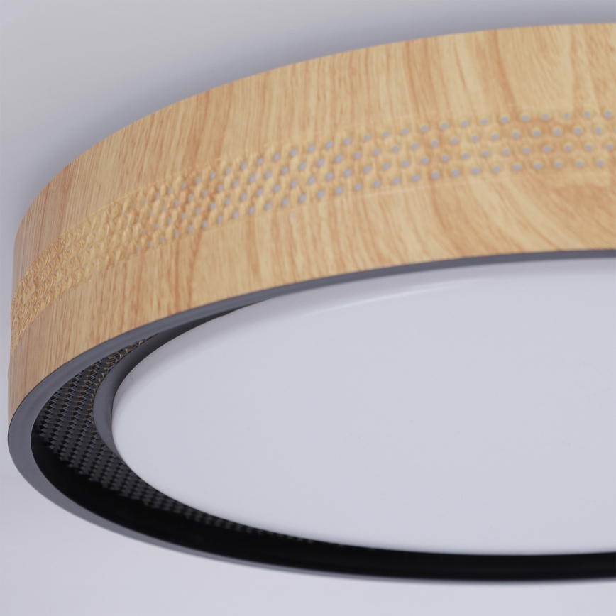 Brilagi - Plafoniera LED dimmerabile COCI LED/48W/230V 3000-6500K Ø 39 cm finitura effetto legno/nera + telecomando incluso