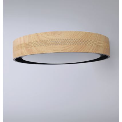Brilagi - Plafoniera LED dimmerabile COCI LED/48W/230V 3000-6500K Ø 39 cm finitura effetto legno/nera + telecomando incluso