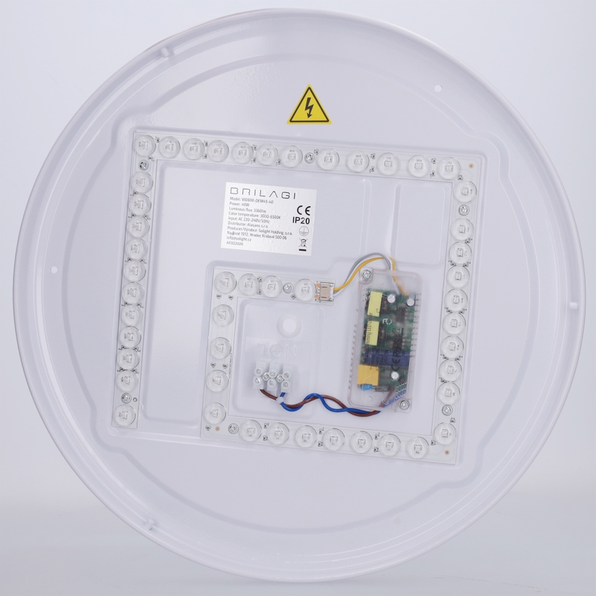 Brilagi - Plafoniera LED dimmerabile COCI LED/48W/230V 3000-6500K Ø 39 cm finitura effetto legno/nera + telecomando incluso