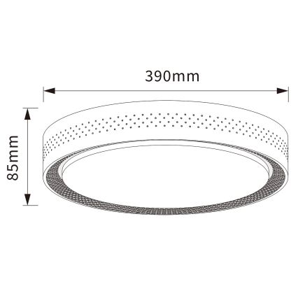 Brilagi - Plafoniera LED dimmerabile COCI LED/48W/230V 3000-6500K Ø 39 cm finitura effetto legno/nera + telecomando incluso