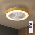 Brilagi - Plafoniera LED dimmerabile con ventilatore, LED/38W/230V, 3000-6500K 3000-6500K, Ø 50 cm, dorata + telecomando
