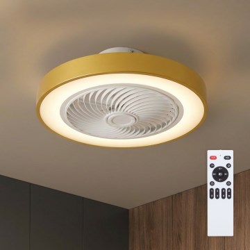 Brilagi - Plafoniera LED dimmerabile con ventilatore, LED/38W/230V, 3000-6500K 3000-6500K, Ø 50 cm, dorata + telecomando