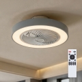 Brilagi - Plafoniera LED dimmerabile con ventilatore LED/38W/230V 3000-6500K diam. 50 cm grigio + telecomando