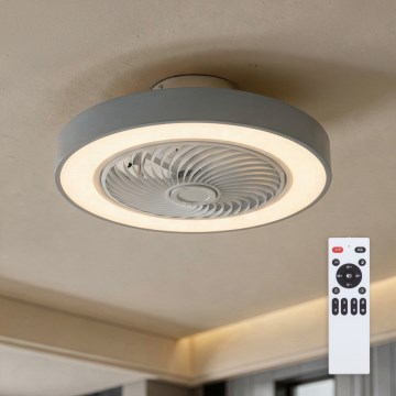 Brilagi - Plafoniera LED dimmerabile con ventilatore LED/38W/230V 3000-6500K diam. 50 cm grigio + telecomando