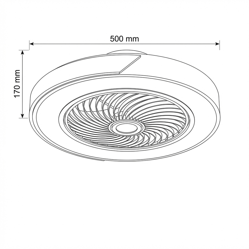 Brilagi - Plafoniera LED dimmerabile con ventilatore LED/38W/230V 3000-6500K Ø 50 cm blu/rovere + telecomando