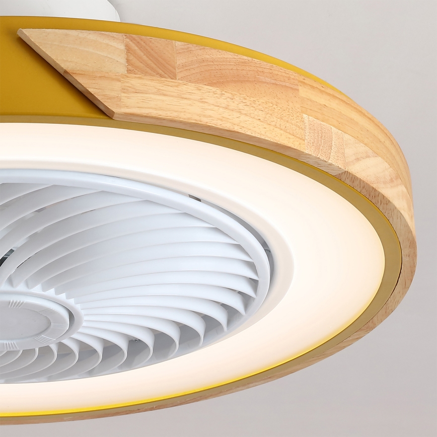 Brilagi - Plafoniera dimmerabile a LED con ventilatore LED/38W/230V 3000-6500K 3000-6500K Ø 50 cm oro/rovere + telecomando