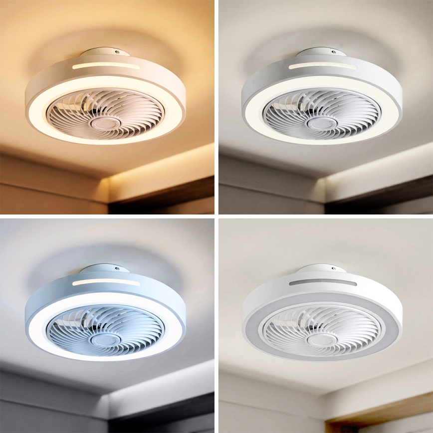 Brilagi - Plafoniera LED dimmerabile con ventilatore LED/38W/230V 3000-6500K 3000-6500K Ø 46 cm bianco + telecomando