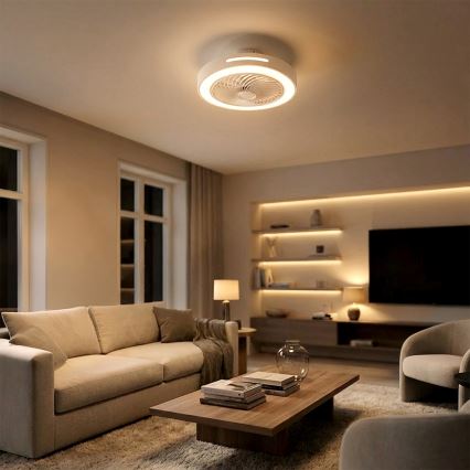 Brilagi - Plafoniera LED dimmerabile con ventilatore LED/38W/230V 3000-6500K 3000-6500K Ø 46 cm bianco + telecomando