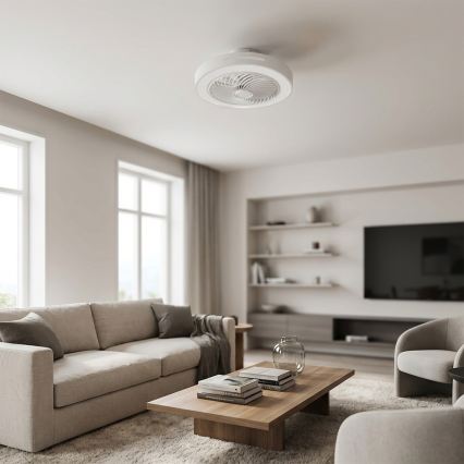 Brilagi - Plafoniera LED dimmerabile con ventilatore LED/38W/230V 3000-6500K 3000-6500K Ø 46 cm bianco + telecomando