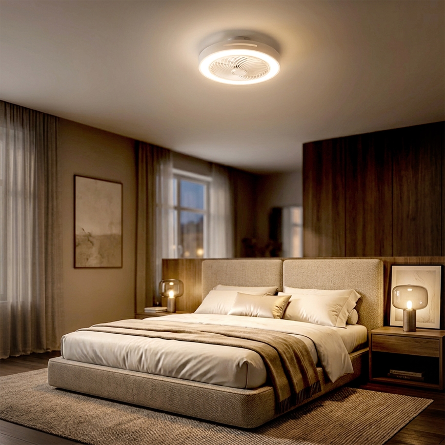 Brilagi - Plafoniera LED dimmerabile con ventilatore LED/38W/230V 3000-6500K 3000-6500K Ø 46 cm bianco + telecomando