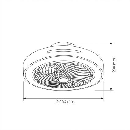 Brilagi - Plafoniera LED dimmerabile con ventilatore LED/38W/230V 3000-6500K 3000-6500K Ø 46 cm bianco + telecomando