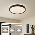 Brilagi - Plafoniera LED dimmerabile CORVO LED/54W/230V 3000-6000K nera Ø 40 cm + telecomando