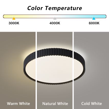 Brilagi - Plafoniera LED dimmerabile CORVO LED/54W/230V 3000-6000K nera Ø 40 cm + telecomando