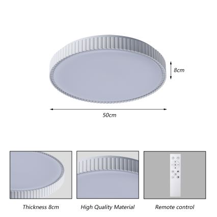 Brilagi - Plafoniera LED dimmerabile CORVO LED/72W/230V 3000-6000K bianca Ø 50 cm + telecomando