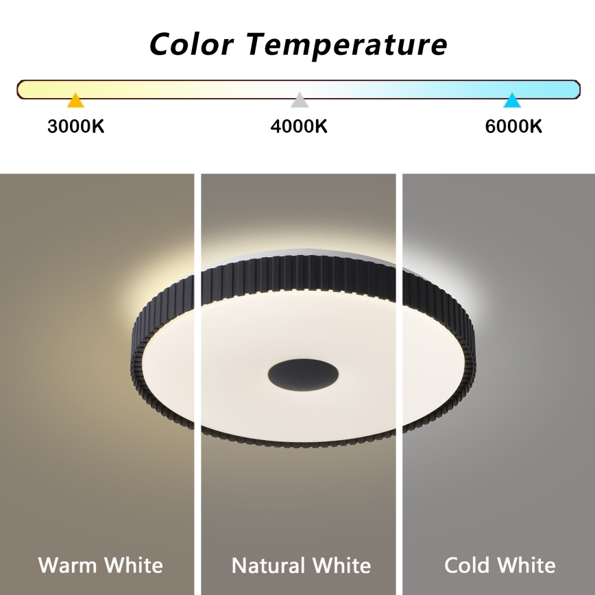 Brilagi - Plafoniera LED dimmerabile CORVO LED/72W/230V 3000-6000K nera, diam. 50 cm + telecomando