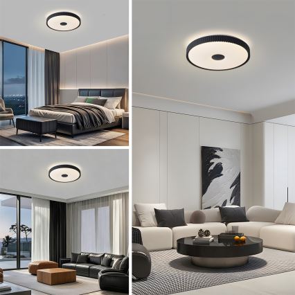 Brilagi - Plafoniera LED dimmerabile CORVO LED/72W/230V 3000-6000K nera, diam. 50 cm + telecomando