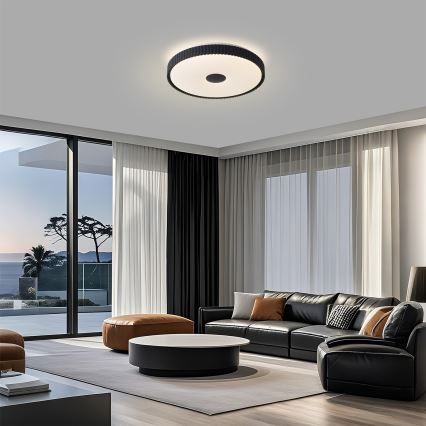 Brilagi - Plafoniera LED dimmerabile CORVO LED/72W/230V 3000-6000K nera, diam. 50 cm + telecomando