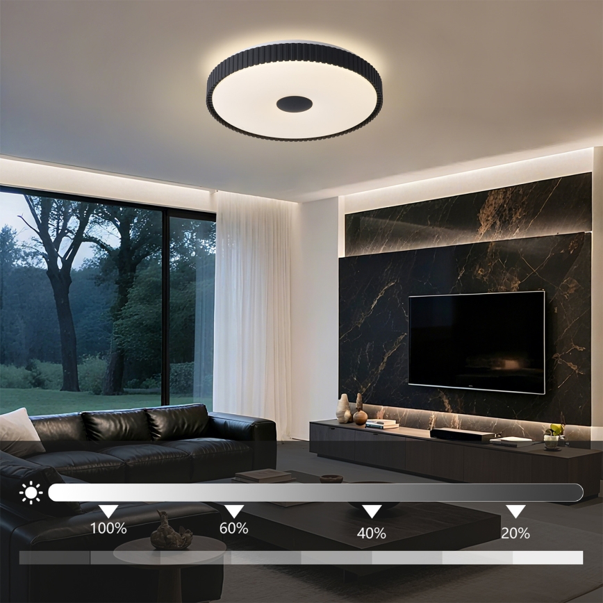 Brilagi - Plafoniera LED dimmerabile CORVO LED/72W/230V 3000-6000K nera, diam. 50 cm + telecomando