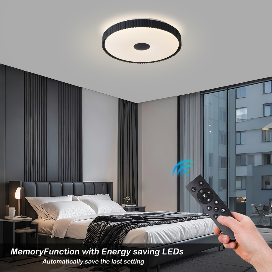 Brilagi - Plafoniera LED dimmerabile CORVO LED/72W/230V 3000-6000K nera, diam. 50 cm + telecomando