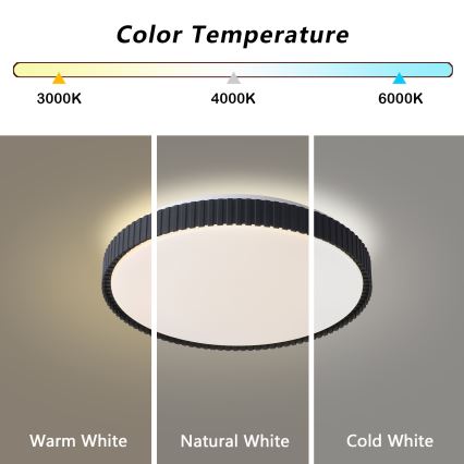 Brilagi - Plafoniera LED dimmerabile CORVO LED/72W/230V 3000-6000K nera, diam. 50 cm + telecomando