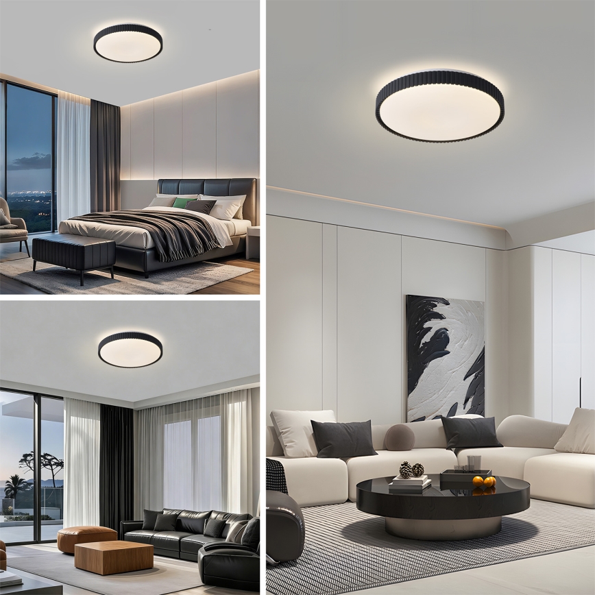 Brilagi - Plafoniera LED dimmerabile CORVO LED/72W/230V 3000-6000K nera, diam. 50 cm + telecomando