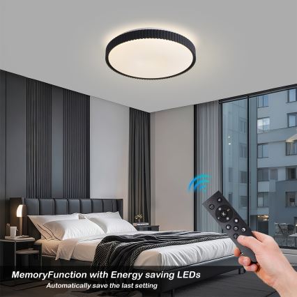 Brilagi - Plafoniera LED dimmerabile CORVO LED/72W/230V 3000-6000K nera, diam. 50 cm + telecomando