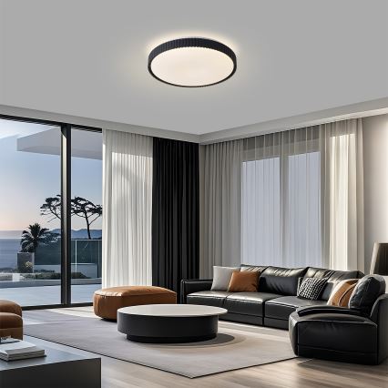 Brilagi - Plafoniera LED dimmerabile CORVO LED/72W/230V 3000-6000K nera, diam. 50 cm + telecomando