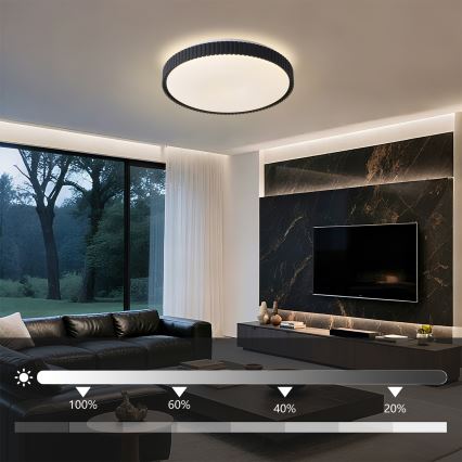 Brilagi - Plafoniera LED dimmerabile CORVO LED/72W/230V 3000-6000K nera, diam. 50 cm + telecomando