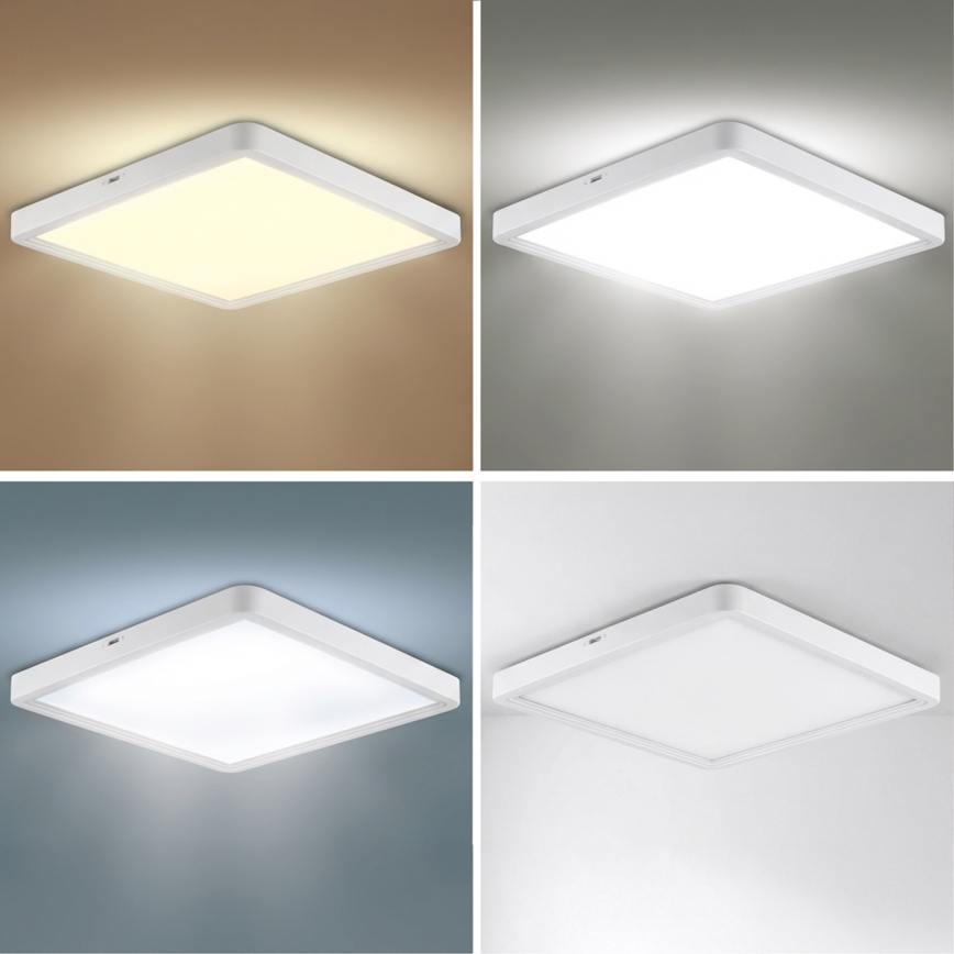 Brilagi - Plafoniera LED dimmerabile ESTELA SQUARE LED/36W/230V 3000-6500K 31x31 cm bianca + telecomando