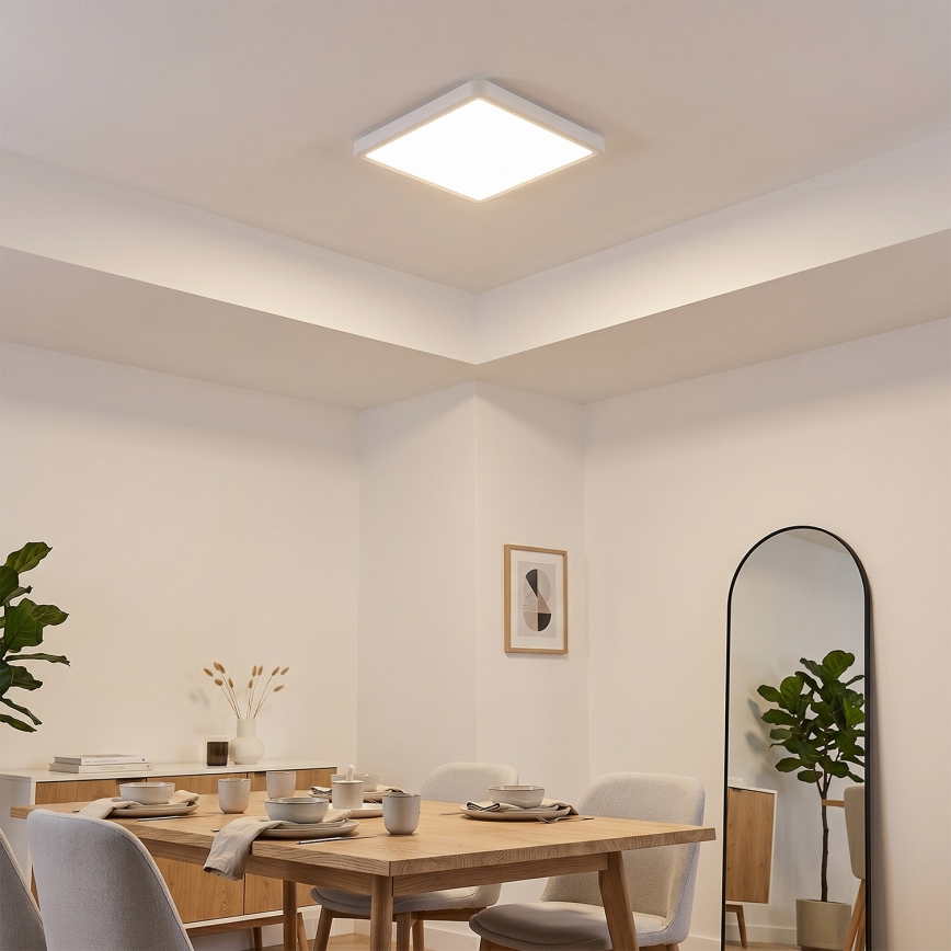 Brilagi - Plafoniera LED dimmerabile ESTELA SQUARE LED/36W/230V 3000-6500K 31x31 cm bianca + telecomando