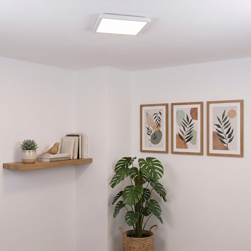 Brilagi - Plafoniera LED dimmerabile ESTELA SQUARE LED/36W/230V 3000-6500K 31x31 cm bianca + telecomando