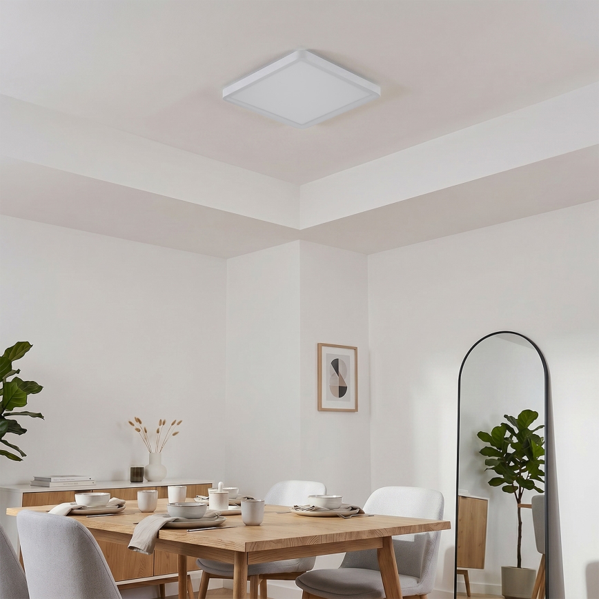 Brilagi - Plafoniera LED dimmerabile ESTELA SQUARE LED/36W/230V 3000-6500K 31x31 cm bianca + telecomando