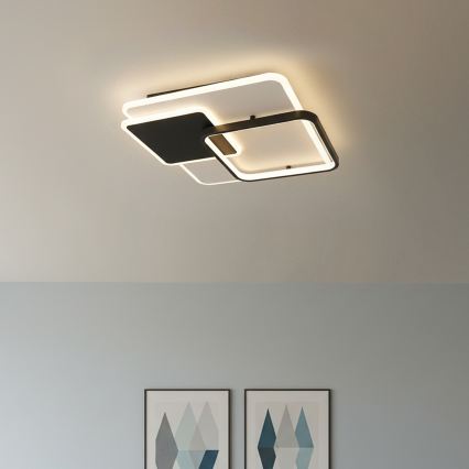 Brilagi - Plafoniera LED dimmerabile FLARE LED/64W/230V 3000-6000K 45x45 cm bianco/nero + telecomando