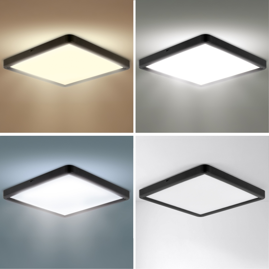 Brilagi - Plafoniera LED dimmerabile ESTELA SQUARE LED/36W/230V 3000-6500K 31x31 cm nera + telecomando