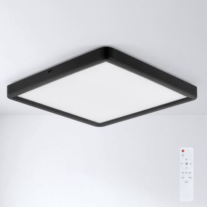 Brilagi - Plafoniera LED dimmerabile ESTELA SQUARE LED/36W/230V 3000-6500K 31x31 cm nera + telecomando