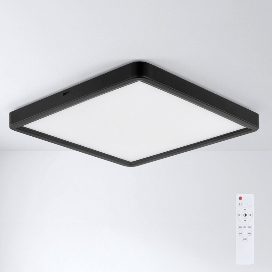 Brilagi - Plafoniera LED dimmerabile ESTELA SQUARE LED/36W/230V 3000-6500K 31x31 cm nera + telecomando