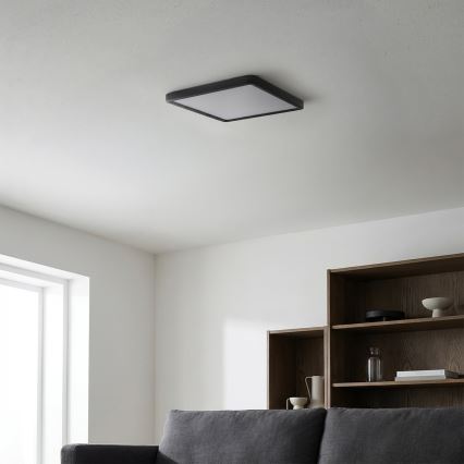 Brilagi - Plafoniera LED dimmerabile ESTELA SQUARE LED/36W/230V 3000-6500K 31x31 cm nera + telecomando