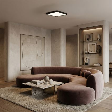 Brilagi - Plafoniera LED dimmerabile ESTELA SQUARE LED/36W/230V 3000-6500K 31x31 cm nera + telecomando