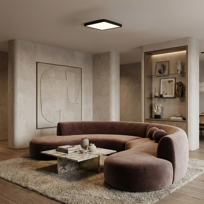 Brilagi - Plafoniera LED dimmerabile ESTELA SQUARE LED/36W/230V 3000-6500K 31x31 cm nera + telecomando
